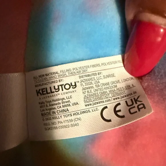 Squishmallows 16” Tie Dye Rainbow Plush Large Soft Stuffed Animal Pillow - Picture 7 of 7